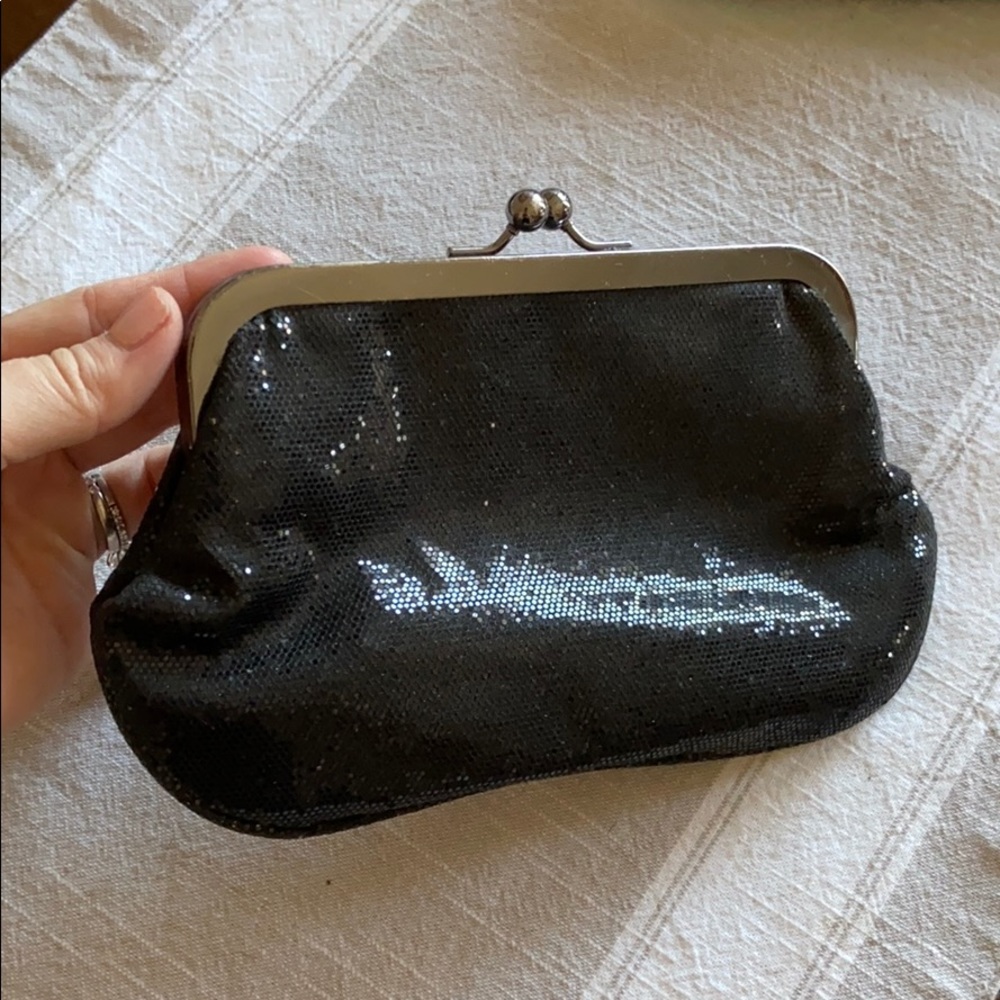 Black sequin clutch